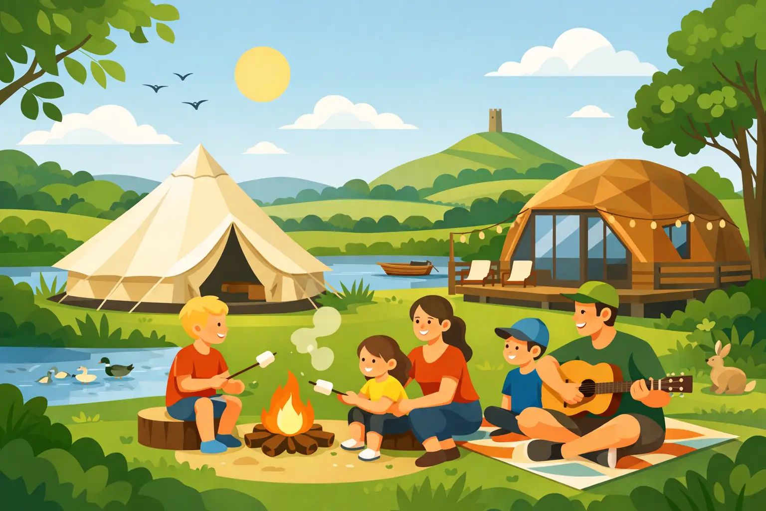 Family Glamping Breaks in Somerset Kids will Love!