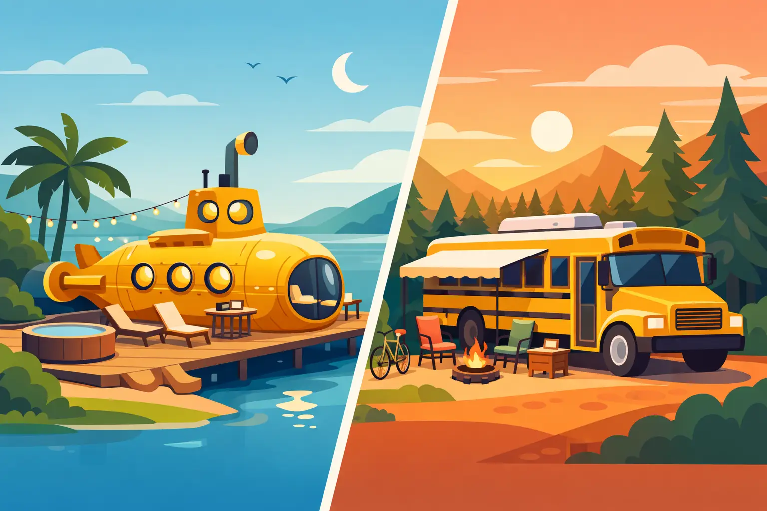 Why a Yellow Submarine Glamping Stay Beats a Pod